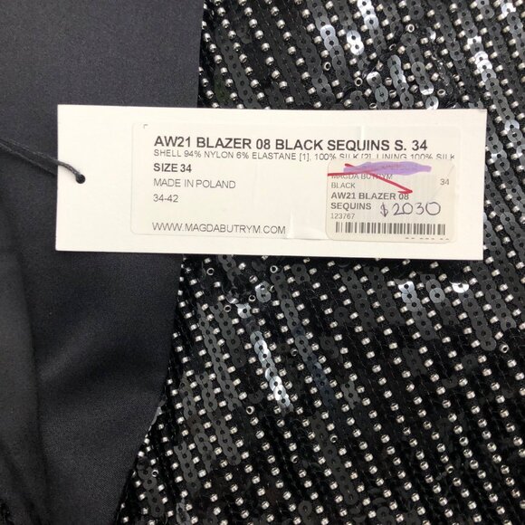 Magda Butrym Black Sequence Jacket NWT, US S, EU 34 - Picture 9 of 11